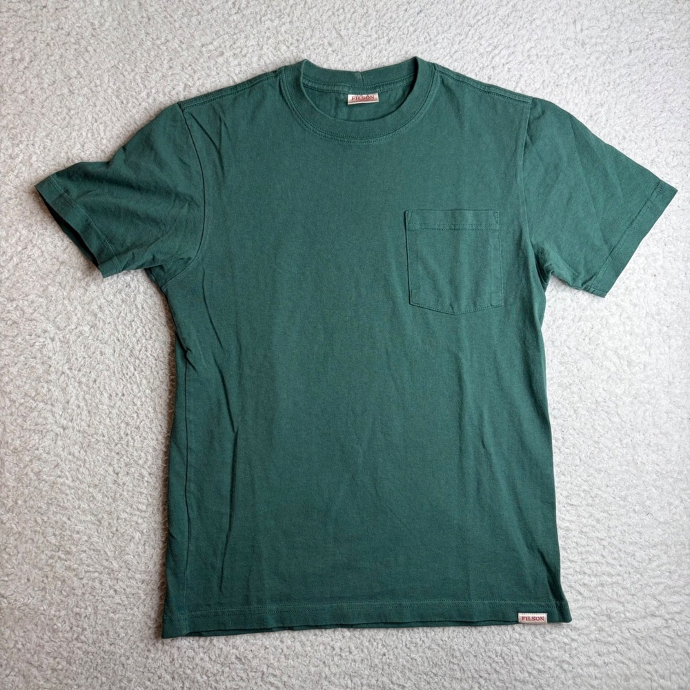 Filson Mens XS Pocket T-Shirt Forest Green Short Sleeve Made in USA Cotton Tee